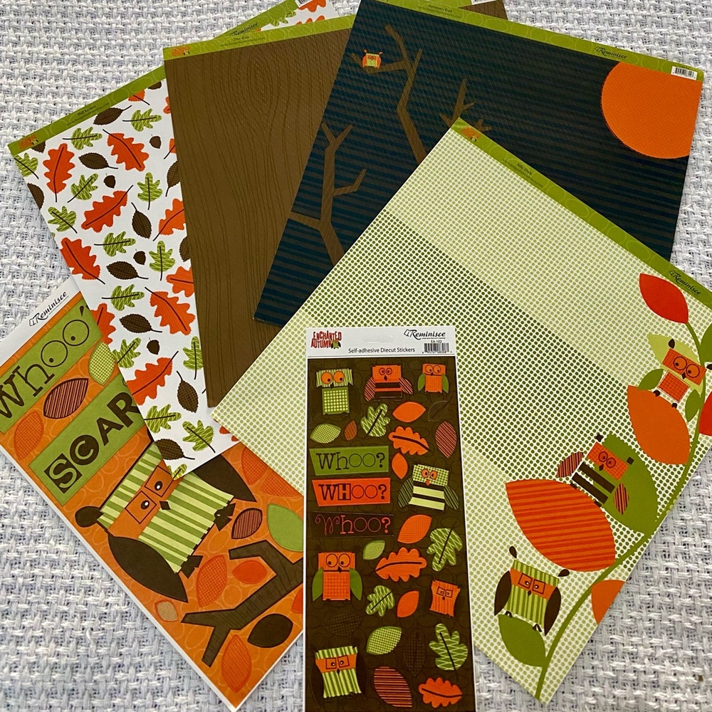 🎃🍂 REMINISCE HALLOWEEN/AUTUMN THEMED SCRAPBOOK PAPER BUNDLE & STICKERS!